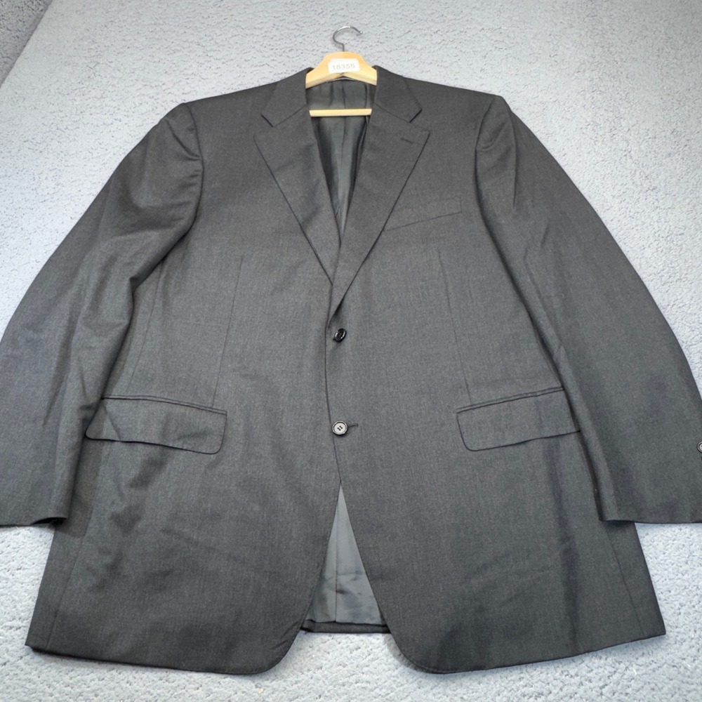 Canali‎ Blazer Mens 48L Gray Worsted Wool 2 Button Sport Coat Jacket Italy 13290